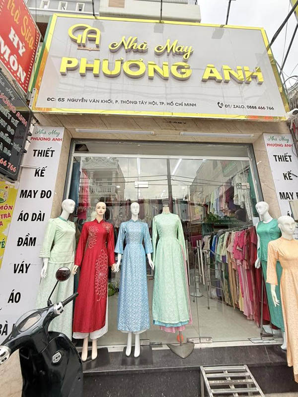Mẫu bảng hiệu nhà may bằng chữ nổi Inox vàng gương sang trọng