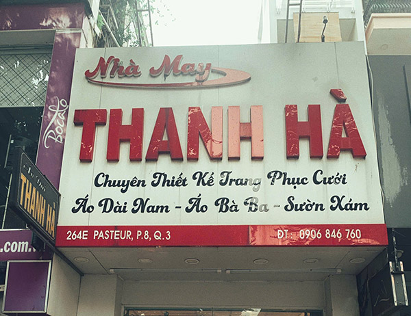 Mẫu bảng hiệu nhà may Thanh Hà