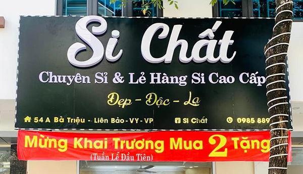 Mẫu bảng hiệu shop quần áo chuyên đồ si (SIDA)