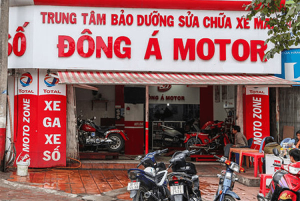 Mẫu bảng hiệu bảo dưỡng sửa chữa xe máy Đông Á Motor