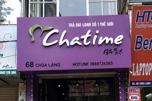 Mẫu bảng hiệu trà sữa Chatime