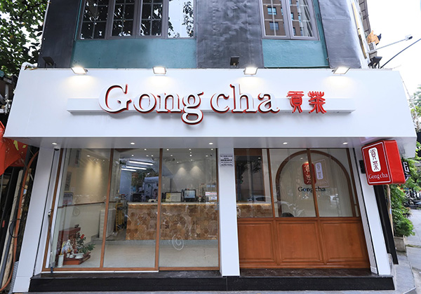 Mẫu bảng hiệu quán trà sữa Gong Cha theo phong cách Hàn Quốc