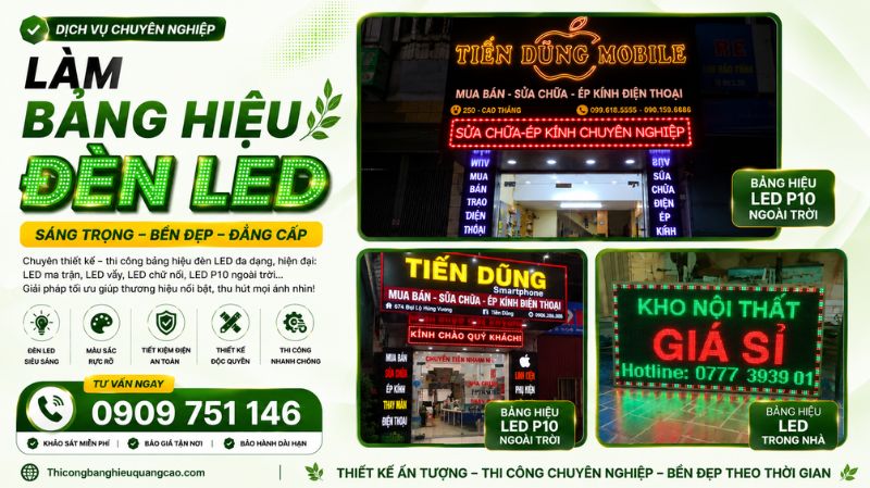 Làm Bảng Hiệu Đèn LED Giá Rẻ, Thu Hút Tại TPHCM