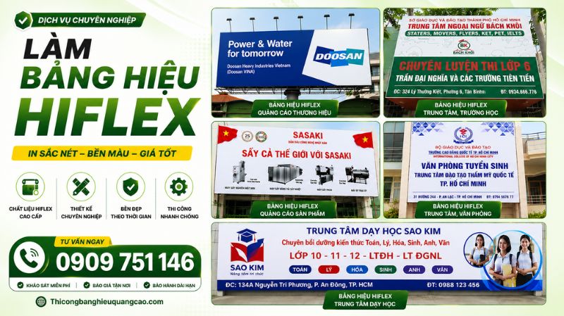 Làm Bảng Hiệu Hiflex Giá Rẻ, Chất Lượng Tại TPHCM