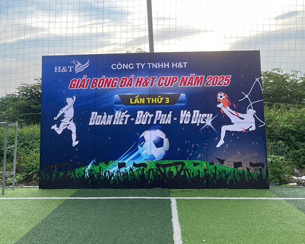 Mẫu backdrop bóng đá Công ty TNHH H&T Cup 2025