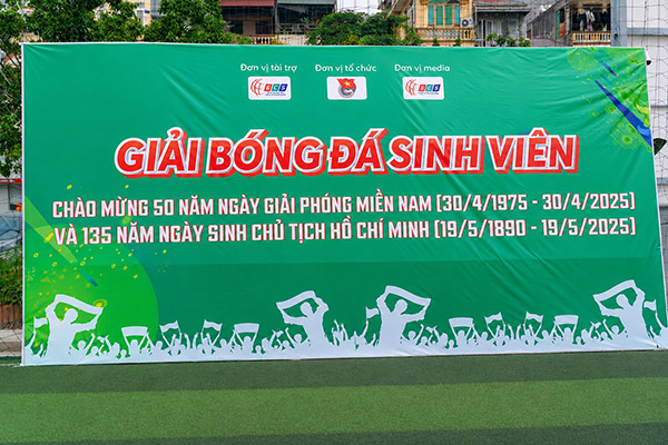 Mẫu backdrop giải bóng đá sinh viên