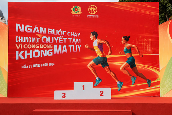 Mẫu backdrop giải chạy chương trình "Vì cộng đồng không ma túy"