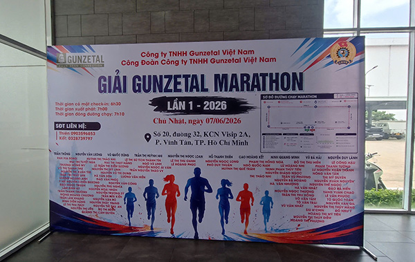 Dự án thi công backdrop giải chạy Công ty TNHH Gunzetal Marathon
