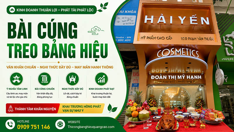 Bài Cúng Treo Bảng Hiệu Đúng Phong Thủy Và Thu Hút Vận May