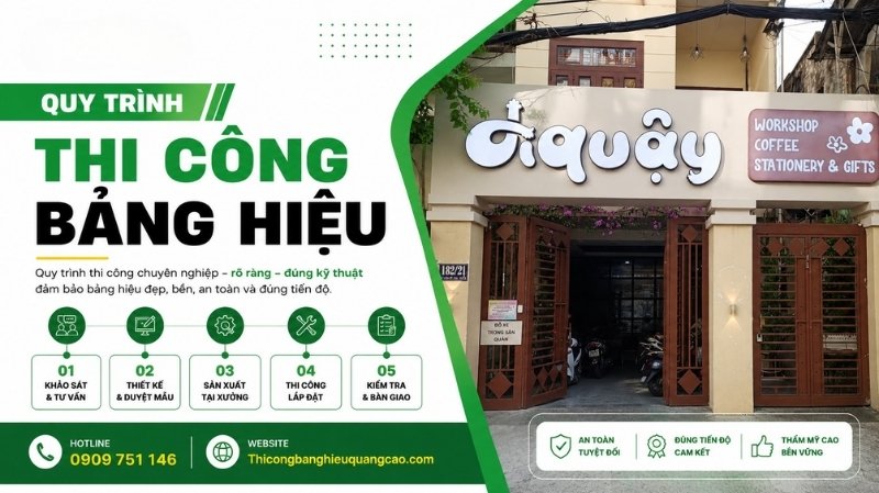 Quy Trình Thi Công Bảng Hiệu Chuyên Nghiệp, Chuẩn Kỹ Thuật (Từ A-Z)