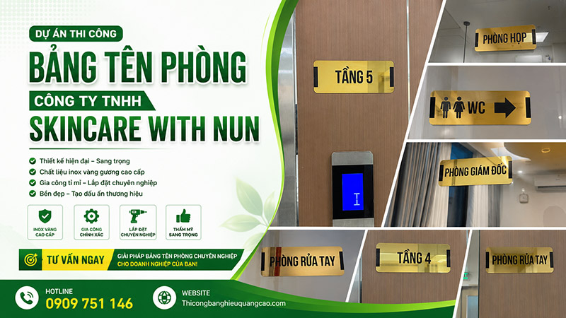 Dự Án Thi Công Hệ Thống Bảng Tên Phòng Cho NUN Clinic TPHCM