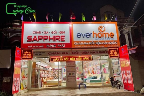 Mẫu bảng hiệu cửa hàng chăn ga gối đệm SAPPHIRE