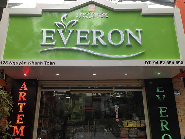 Mẫu bảng hiệu cửa hàng chăn ga gối đệm EVERON