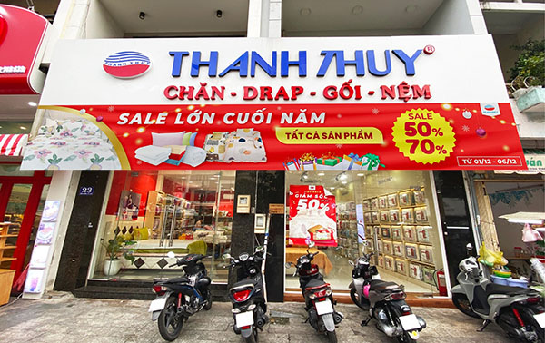 Mẫu bảng hiệu chăn ga gối đệm Thanh Huy