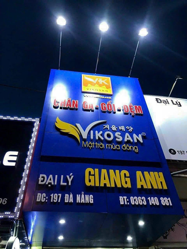 Mẫu bảng hiệu cửa hàng chăn ga gối đệm VIKOSAN