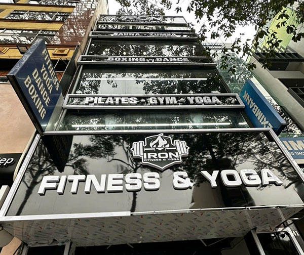 Mẫu bảng hiệu phòng gym - yoga - aerobic được thiết kế đẹp, chuyên nghiệp