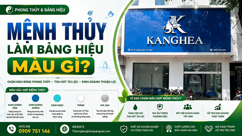 Mệnh Thủy Làm Bảng Hiệu Màu Gì? Tư Vấn Phong Thủy Chi Tiết