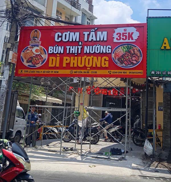 Bảng hiệu Cơm Tấm Bún Thịt Nướng Dì Phượng