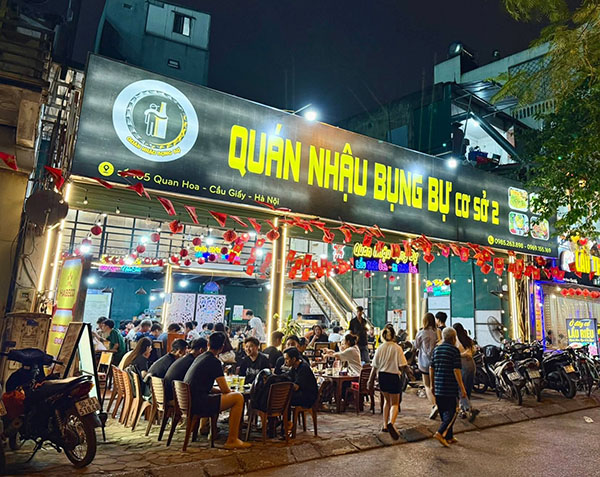 Mẫu bảng hiệu quán nhậu chuyên hải sản Bụng Bự